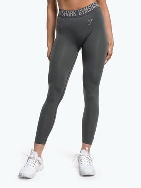 Gymshark Grey Leggings with Branded Waistline